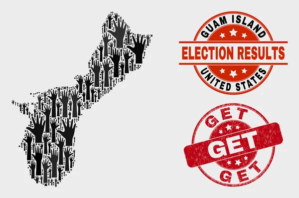 Oylama Guam Adası Haritası ve Sıkıntı Kompozisyon Damga alın