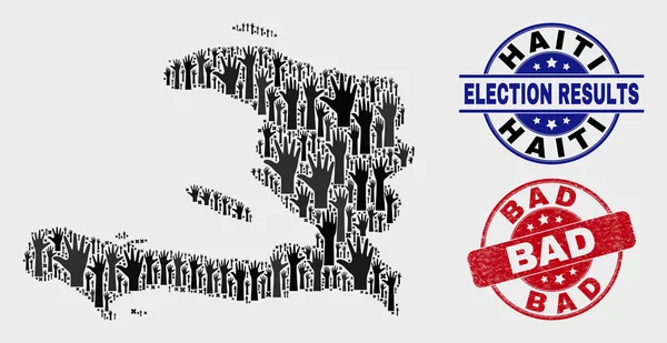 Anket Haiti Haritası ve Distress Bad Stamp Kompozisyon
