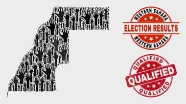 Anket Batı Sahra Haritası ve Çizik Nitelikli Mühür Kolaj