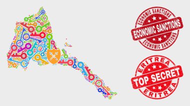 Anahtar Eritre Haritası ve Sıkıntı Ekonomik Yaptırımlar Damgası Kolajı