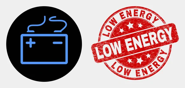 Vektor Akku Akku-Symbol und Not Low-Energy-Wasserzeichen — Stockvektor