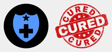 Vektör Tıbbi Kalkan Simgesi ve Sıkıntı Tedavi Filigran