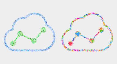 Vektör Bulut Grafiği Üçgen Öğelerin Mozaik Simgesi