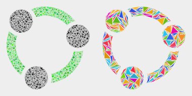 Vektör İşbirliği Üçgen Elemanları Mozaik Simgesi