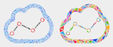 Vektör Grafiği Bulut Üçgenler Mozaik Simgesi