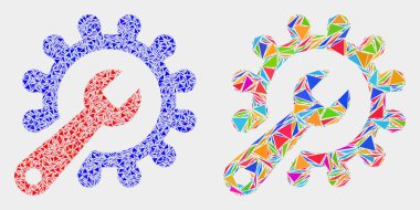 Vektör Tamir Araçları Üçgenler Mozaik Simgesi