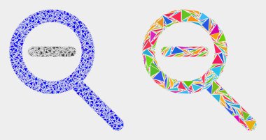 Üçgen Elemanlarının Vektör Zoom Out Mozaik Simgesi