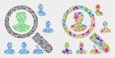 Vektör Arama Kullanıcıları Üçgenler Mozaik Simgesi