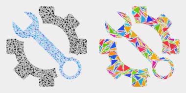 Vektör Anahtarı Araçları Üçgen Öğelerin Mozaik Simgesi