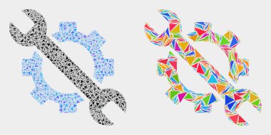 Vektör Seçenekleri Üçgen Elemanlarının Mozaik Simgesi tols