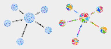 Vektör İlişkisi Linkleri Üçgen Elemanlarımozaik İkonu