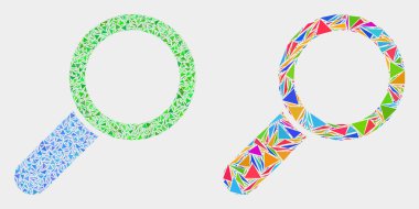 Vektör Büyüteç Aracı Mozaik Üçgen Öğeler Simgesi