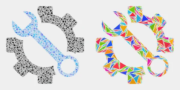 Vektör Anahtarı Araçları Üçgen Öğelerin Mozaik Simgesi