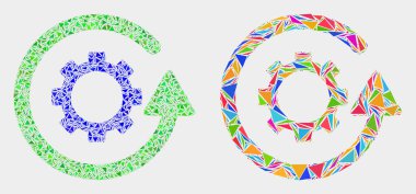 Vektör Dişli Rotasyon Üçgen Öğeler Inanın mozaik simgesi