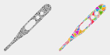 Vektör Termometre Mozaik Üçgen Elemanları İkonu