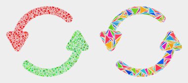 Vektör Yenileme Okları Üçgen Elemanlarımozaik Simgesi