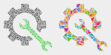 Vektör Servis Araçları Üçgen Elemanları mozaik simgesi