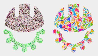 Vektör Geliştirme Kask Mozaik Üçgen Elemanları Simgesi