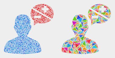 Vektör Kişi Bağımsız Değişkenleri Üçgen Elemanlarımozaik Simgesi