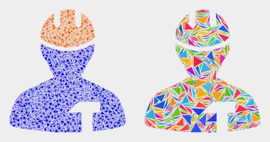 Vektör Tamircisi Üçgen Öğelerin Mozaik Simgesi