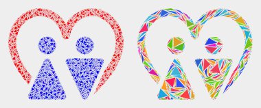 Vektör Evli Kişiler Üçgen Öğeler Mozaik Simgesi