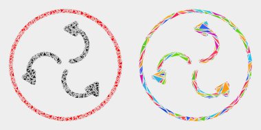 Vektör Siklon Oklar Üçgen Elemanları Mozaik Simgesi