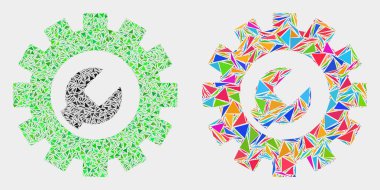 Vektör Kurulum Araçları Üçgenler Mozaik Simgesi