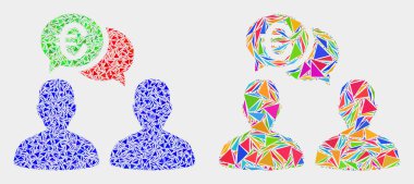 Vektör Euro İnsanlar Sohbet Üçgen Öğeler Mozaik Simgesi