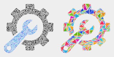 Vektör Servis Araçları Üçgen Elemanları mozaik simgesi