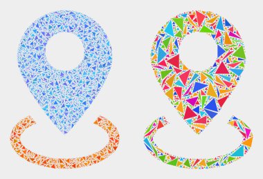 Vektör Haritası İşaretleyici Yerleştirme Üçgenler Mozaik Simgesi