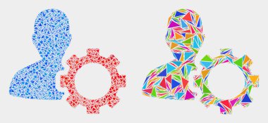 Vektör Kullanıcı Seçenekleri Dişli Üçgenler Mozaik Simgesi