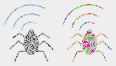 Vektör Radyo Hata Mozaik ÜçgenLer Simgesi