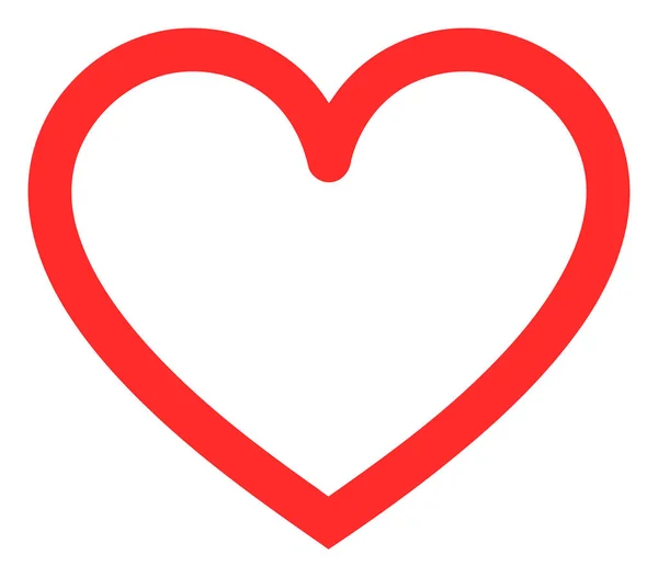 Raster contour hart pictogram op witte achtergrond — Stockfoto