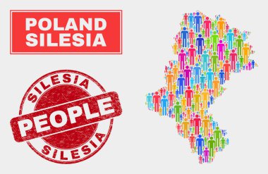 Silezya Voyvodisi Haritası Nüfus İnsanlar ve Kirli Seal