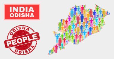 Odisha Devlet Haritası Nüfus İnsanlar ve Dokulu Damga