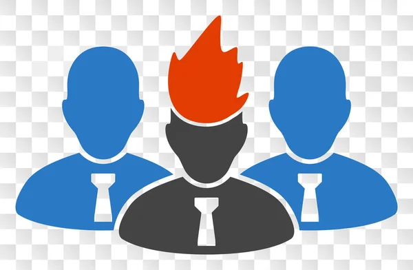 Vector Flamed Team Leader Icon on Chess Transparent Background