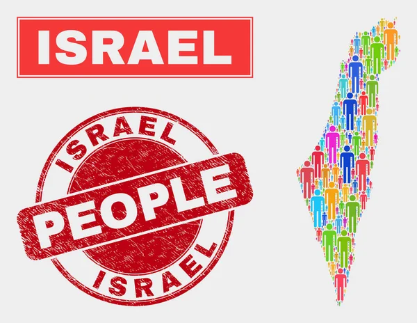 Население Израиля и нечистая водяная марка — стоковый вектор