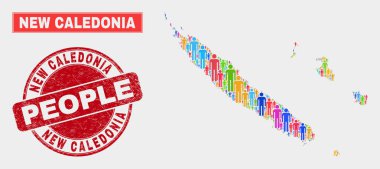 Yeni Kaledonya Adaları Harita Nüfus Demografisi ve Kirli Damga Seal