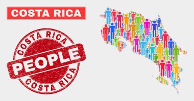 Kosta Rika Harita Nüfus İnsanlar ve Çizik Seal