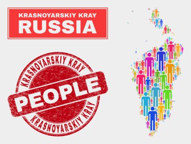 Krasnoyarskiy Kray Harita Nüfus Demografisi ve Kirli Damga Mührü