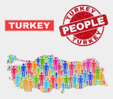 Türkiye Haritası Nüfus Demografisi ve Çizilmiş Filigran