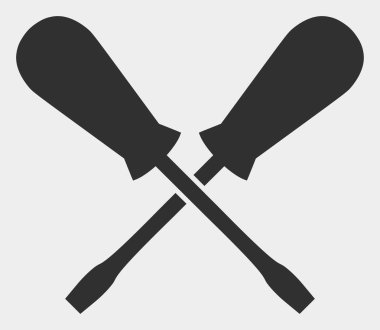 Beyaz Arka Plan üzerinde Raster Crossing Tornavida Simgesi