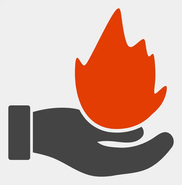 Raster Burn Hand V2 Icon on White Background — Stock Photo, Image