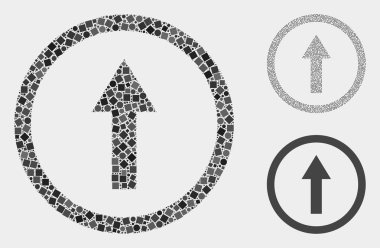 Kareler ve Dairelerin Yuvarlak Ok Yukarı Simge Kolajlar