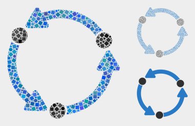 Kareler ve Dairelerin Nokta Döndürme Simgesi Mozaikler