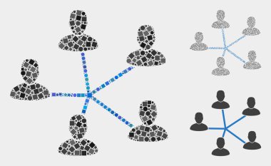 Kareler ve Dairelerin Kullanıcı Bağlantı Simgesi Mozaikler
