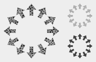 Kareler ve Daireler In Patlama Okları Simge Mozaikler