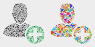 Vektör Ekle Üçgen Elemanları Kullanıcı Mozaik Simgesi