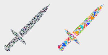 Vektör Bıçak Bıçak Mozaik Üçgenler Simgesi