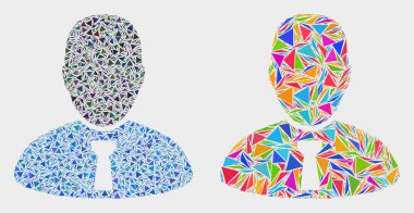 Üçgen Elemanları vektör baş mozaik simgesi